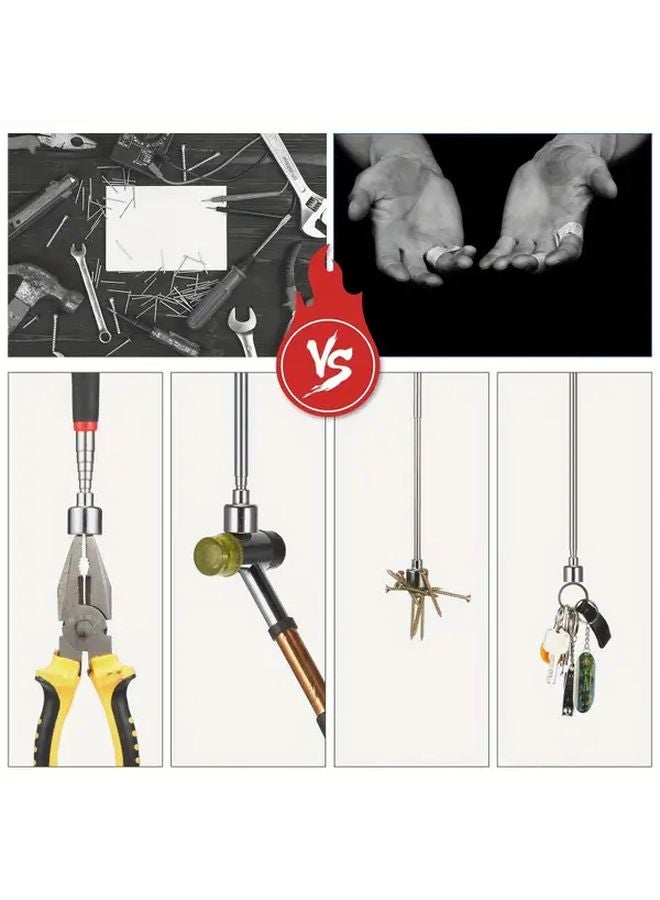 3 In 1 Magnetic Antenna Tool Stainless Steel Silvery No Power Needed For Hard To Reach Areas - Image 5