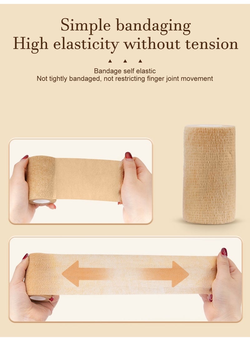 3 Rolls Self-Adhesive Elastic Bandage, 4.5m Breathable Cohesive Bandage Wrap, Non-Stick Hair Medical Tape for Wrist, Knee, Ankle, Pet & Sports Injury - Image 4