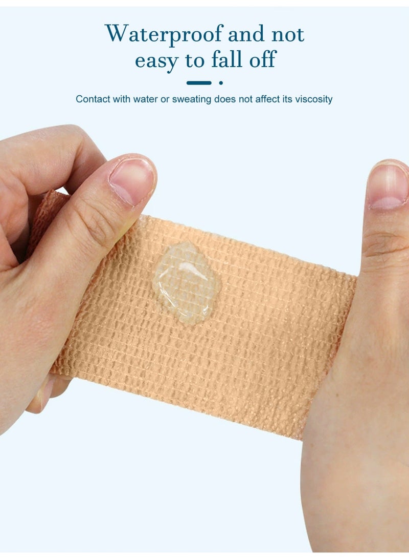 3 Rolls Self-Adhesive Elastic Bandage, 4.5m Breathable Cohesive Bandage Wrap, Non-Stick Hair Medical Tape for Wrist, Knee, Ankle, Pet & Sports Injury - Image 5