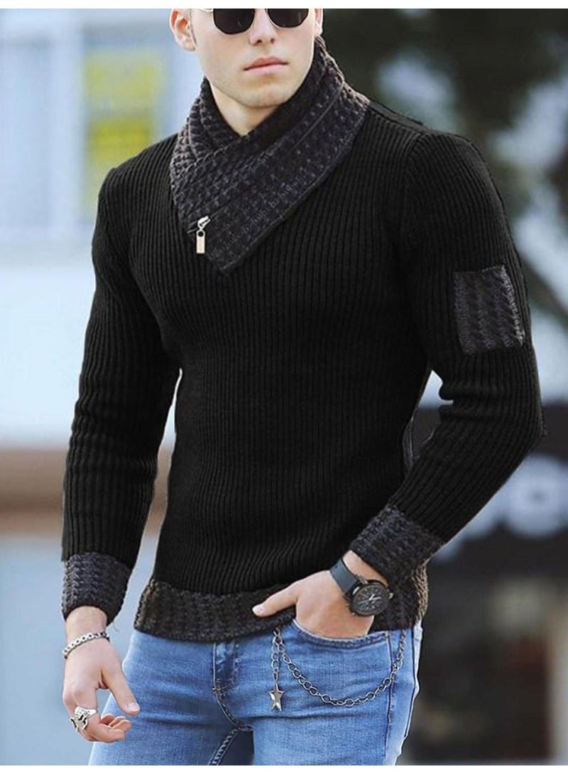 NIBEMINENT Winter Men's Fitted Sweater High-Quality Fashionable Youth-Oriented Thick And Warm Pullover Sweater With Added Insulation - Image 1