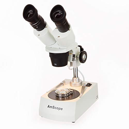 AmScope SE306R-PZ-E Digital Forward-Mounted Binocular Stereo Microscope, WF10x and WF20x Eyepieces, 20X/40X/80X Magnification, 2X and 4X Objectives, Upper and Lower Halogen Lighting, Reversible Black/White Stage Plate, Pillar Stand, 120V, Includes 0.3MP Camera and Software - Image 2
