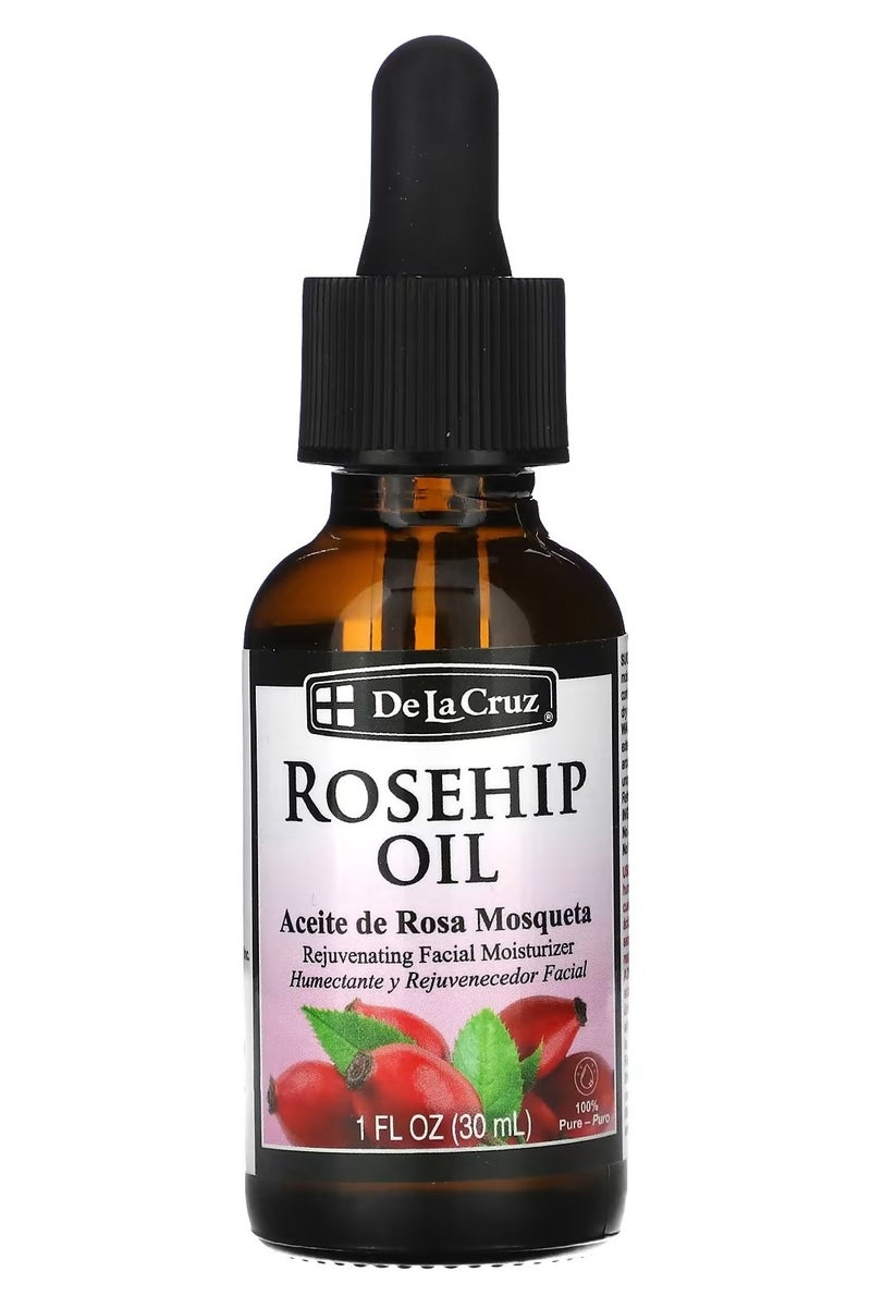 دي لا كروز زيت ثمر الورد النقي 100%، مرطب لتجديد نضارة البشرة، 1 أونصة سائلة (30 مل) - Image 1