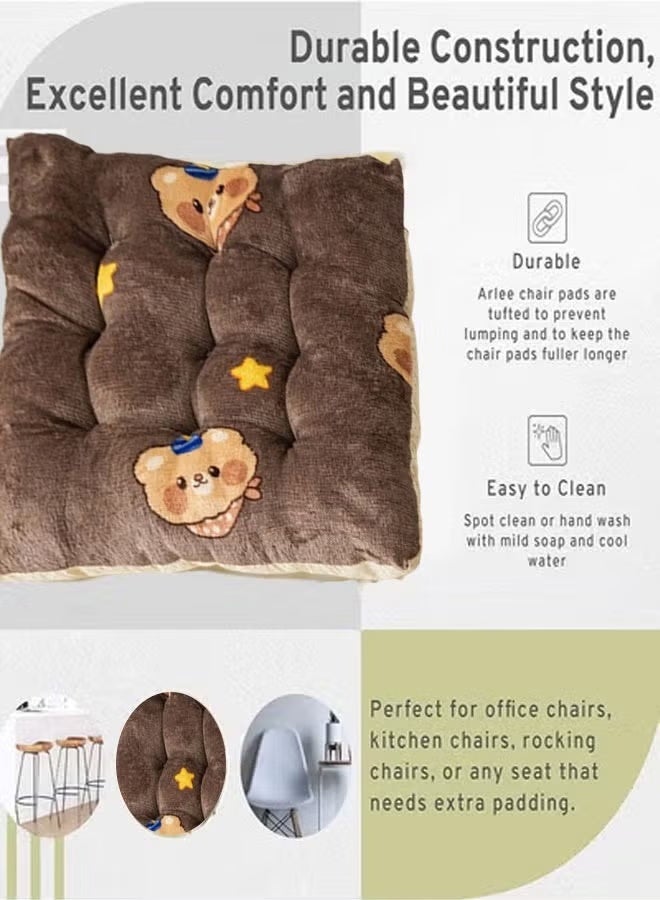 Plush Chair Pads Seat Cushion With Ties Solid,Cartoon Anti Slip Velvet Soft Cushion,Seat Cushion Butt Pad,Suitable For Kitchen Dining, Office Chairs, Children'S Reading Pillows,Cushion(40x40cm) ﻿ - Image 5