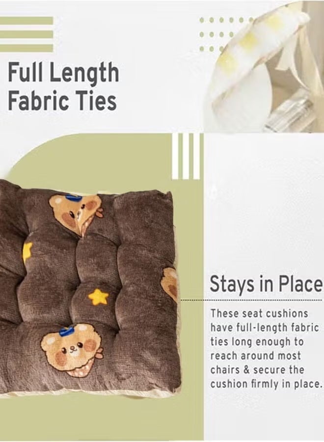 Plush Chair Pads Seat Cushion With Ties Solid,Cartoon Anti Slip Velvet Soft Cushion,Seat Cushion Butt Pad,Suitable For Kitchen Dining, Office Chairs, Children'S Reading Pillows,Cushion(40x40cm) ﻿ - Image 4