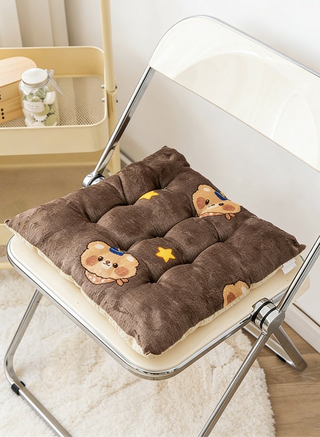 Plush Chair Pads Seat Cushion With Ties Solid,Cartoon Anti Slip Velvet Soft Cushion,Seat Cushion Butt Pad,Suitable For Kitchen Dining, Office Chairs, Children'S Reading Pillows,Cushion(40x40cm) ﻿ - Image 1