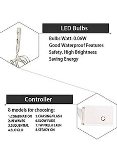 أضواء ستائر LED، 13 قدم/4 أمتار 96 مصباحًا ستائريًا على شكل ندفة ثلج LED، أضواء ستائر نافذة قابلة للتوصيل بالذاكرة مع 8 أوضاع للديكور لأعياد الميلاد وحفلات الزفاف والحفلات والجدران وديكورات المنزل (أبيض دافئ، طاقة شمسية) - pzsku/Z1A55BCDCC66D50DE87F4Z/45/_/1731912540/8aa22a7c-3853-4649-868c-6e939984c926