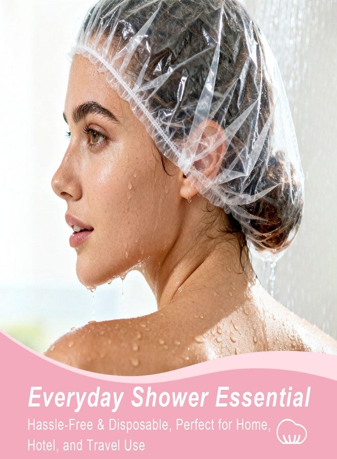 Brvlsoc 50-Pack Disposable Shower Caps - Thick Waterproof Elastic Bath Caps for Women, Men, Kids, Travel, Hotel, Salon & Home Use (46cm, Clear) - Image 4