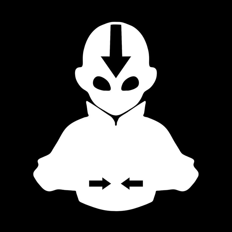Bargain Max Decals ATLA Aang Silhouette Avatar Sticker Decal Notebook Car Laptop 5.5"x4.75" (White) - Image 2