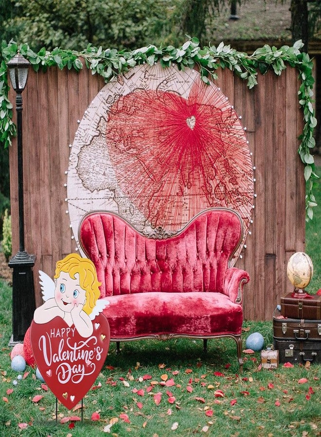 hogardeck Valentines Day Decorations Outdoor, 26" Metal Cupid Decorative Garden Stakes for Valentines Decor, Happy Valentine's Day Yard Sign Heart for Home Outside Lawn Porch Anniversary Wedding Party - Image 2