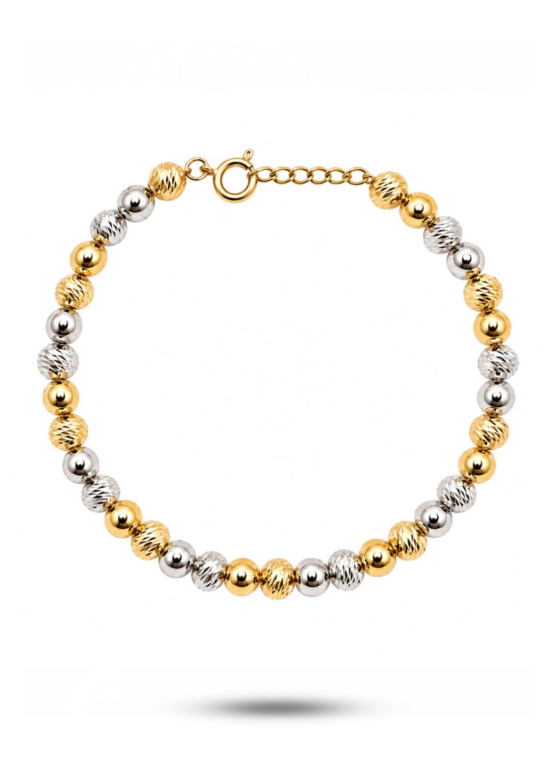 Ruby Art Gold 18K real Gold Bracelet for women ,2colors cutting design - 3.1  Gram - Image 1