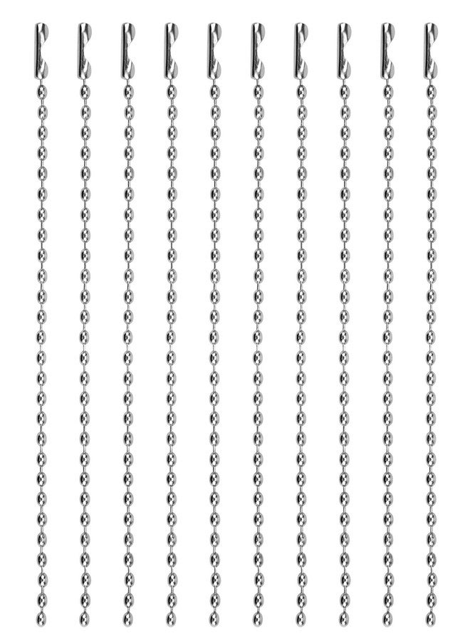 Hedume 500 Pieces Nickel Plated Ball Chain, 3.9" Long 2.4mm Diameter Bead Connector Clasp, Adjustable Metal Bead Keychain, Tag, Key Rings - Image 1