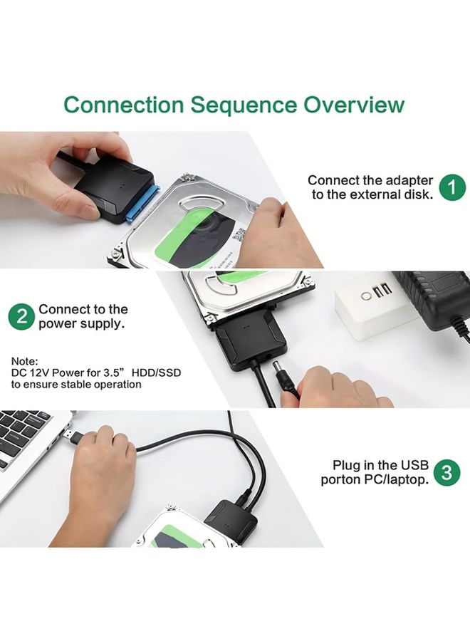 Sata III To Usb 3.0 Converter Cable With Dc Port For Ssd Hdd - Image 5