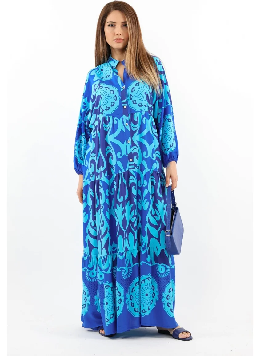 Ritnice Prive Elegant Viscose Maxi Length Blue Long Summer Dress