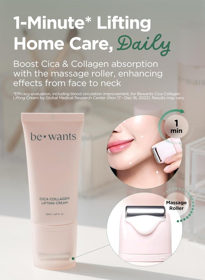 BE+WANTS bewants Gua Sha Neck Cream Roller, Korean Neck Cream with Massage Roller, Rapid Lift Neck Serum Roll On, Moisturizer for Tightening Skin with Centella Asiatica (1 Pack) - Image 2