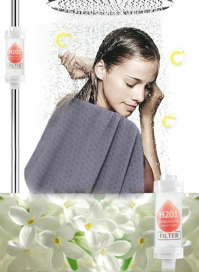 Shower Head Filter - Vitamin C Shower Infuser , Hard Water Softener, Chlorine u0026 Fluoride Shower Filter, Water Purifying Filtered Shower Head with Beads, Reduce Hair Loss u0026 Dry Skin Ideal for Hard Water (Jasmine Flower) - Image 5
