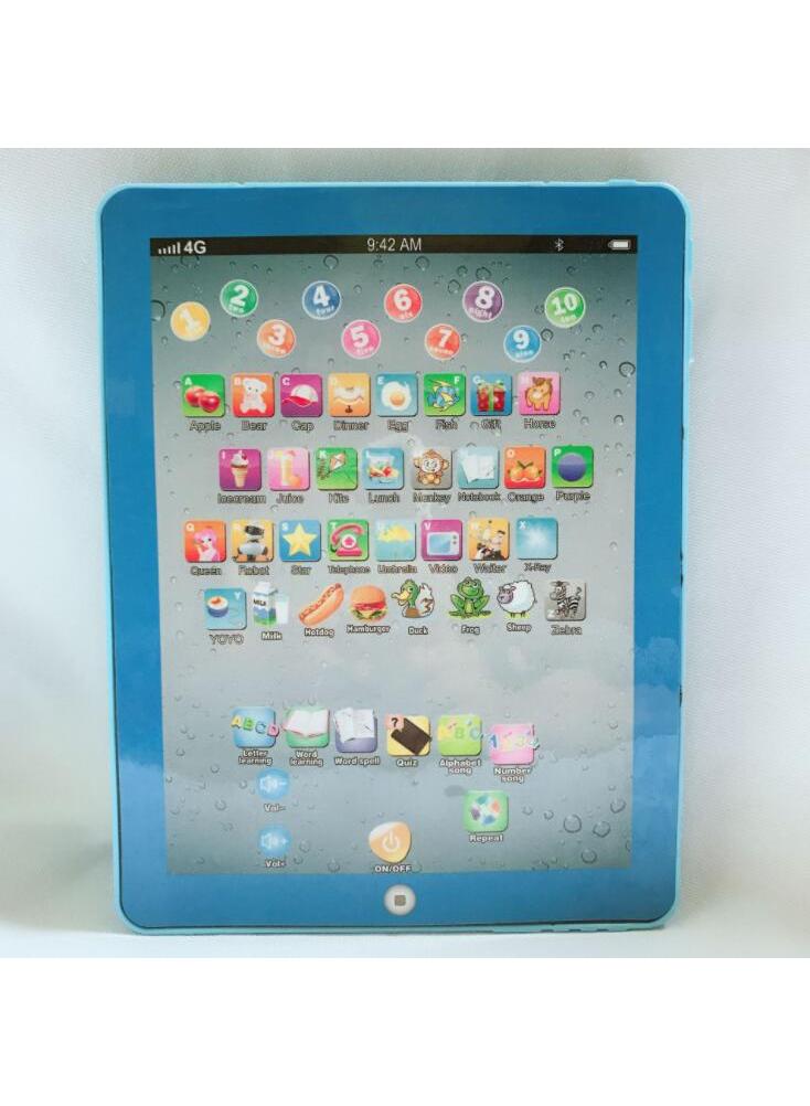 English tablet learning machine Children's mini point reading machine Early education story machine kids toys without battery blue 1Pcs  - Image 1
