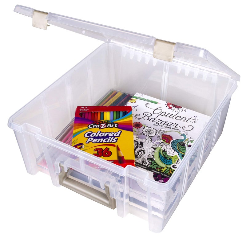 ArtBin Super Satchel Double Deep Compartment Box - Art Storage with 8 Removable Compartments, Smart Closure for Craft Supplies - Image 4