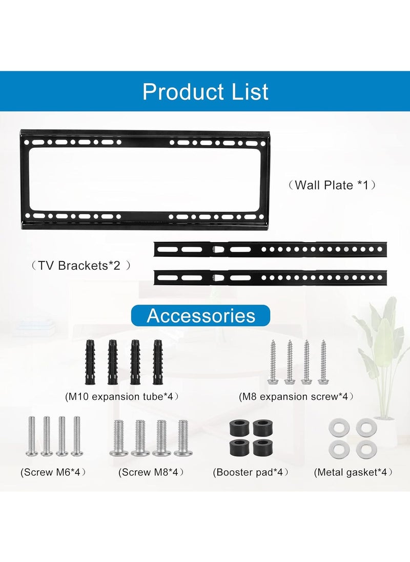 Generic TV Wall Mount 26-63 flat panel TV Bracket Heavy Duty Ultra Maximum load 50KG TV Wall Fixing Mount for Flat Curved Screen TV LED LCD OLED,46 * 18.5cm Black  - Image 5