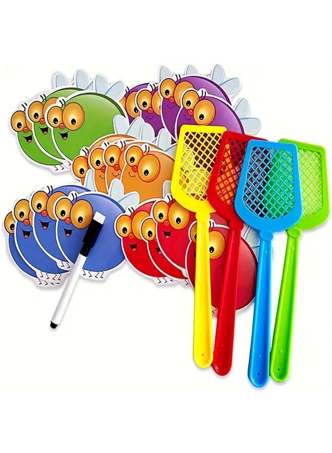 Alphabet Fly Catcher Game Set With 29 Cards 2 Pens 4 Swatters Educational ABC Toys - Image 3