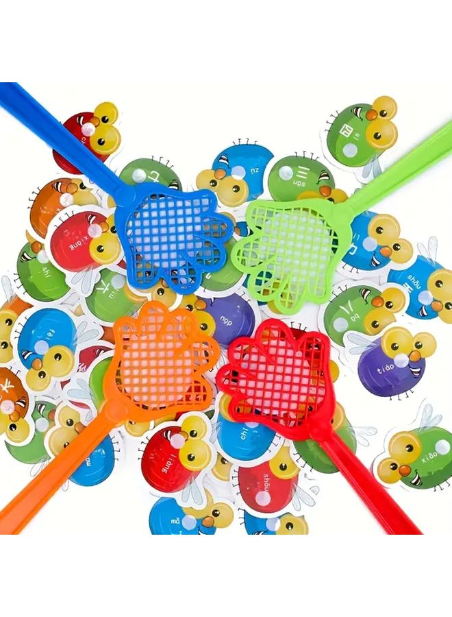 Alphabet Fly Catcher Game Set With 29 Cards 2 Pens 4 Swatters Educational ABC Toys - Image 5