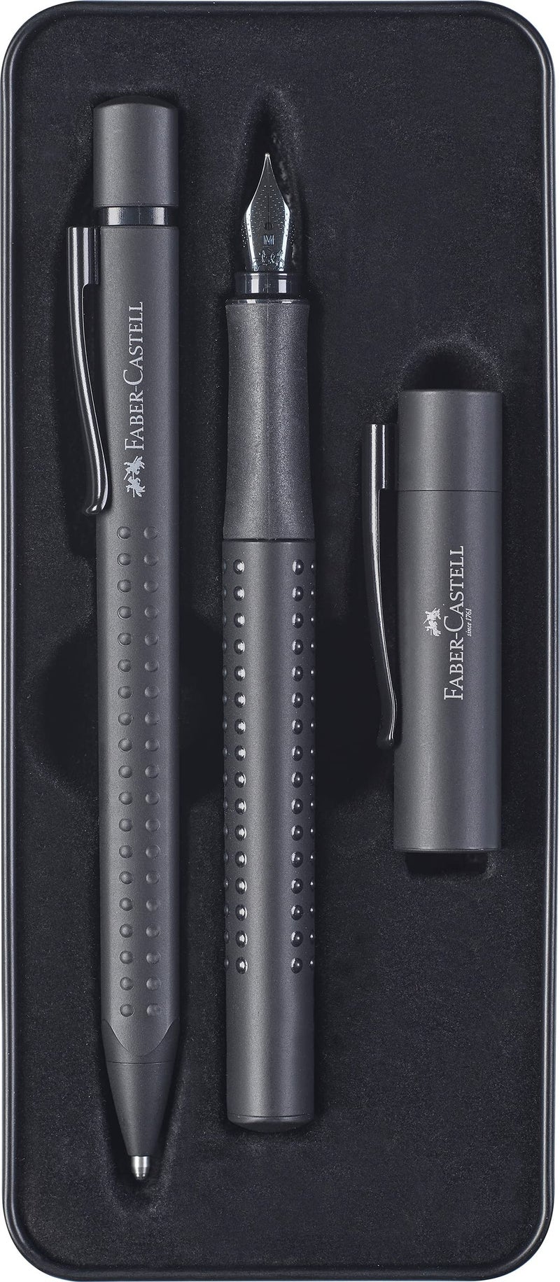 Faber-Castell Grip Edition Fountain Pen and Ballpoint Pen Set - All Black - Image 1