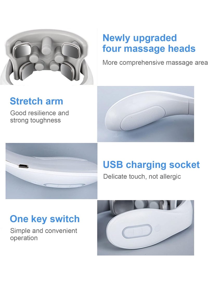 كيلا مساج العنق مع 6 أوضاع تدليك، جهاز تدليك كهربائي لاسترخاء الرقبة، تصميم لاسلكي للاستخدام في البيت والمكتب - Image 5
