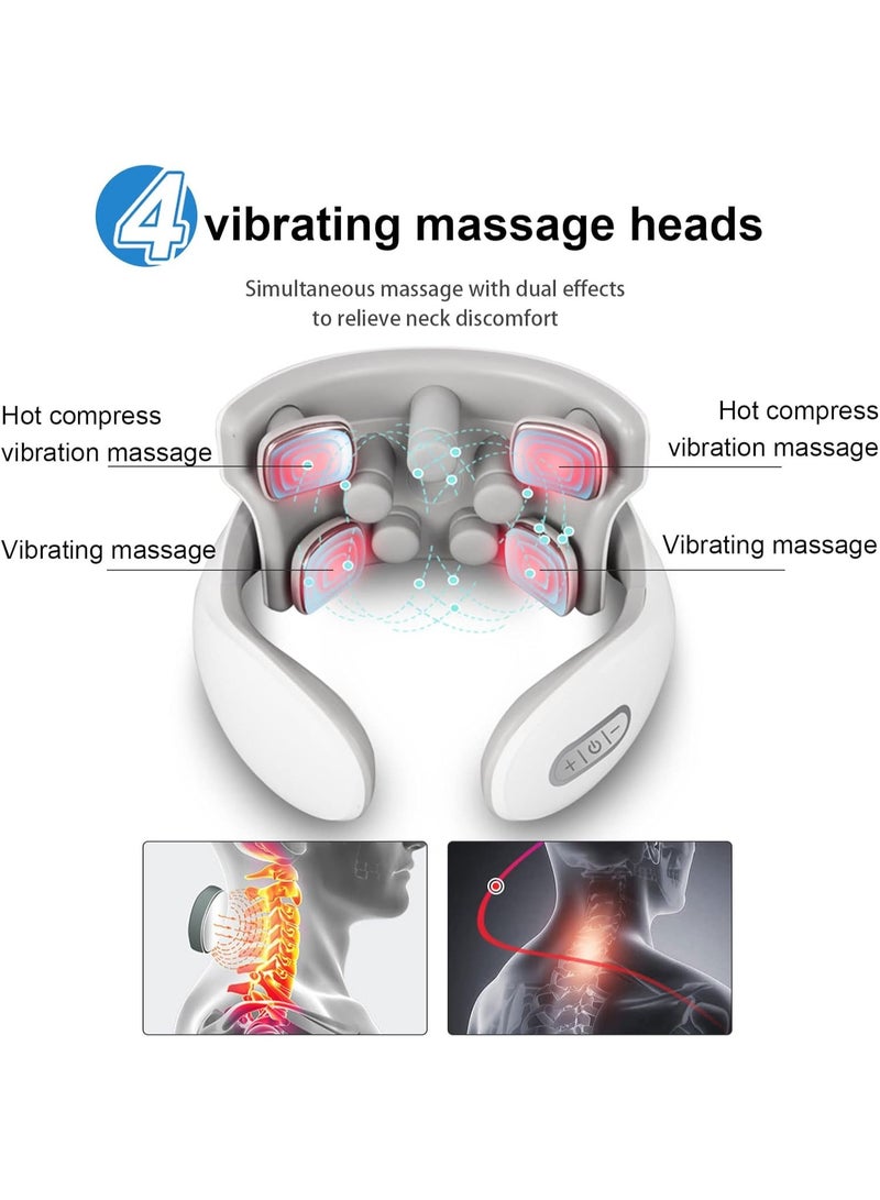 كيلا مساج العنق مع 6 أوضاع تدليك، جهاز تدليك كهربائي لاسترخاء الرقبة، تصميم لاسلكي للاستخدام في البيت والمكتب - Image 4