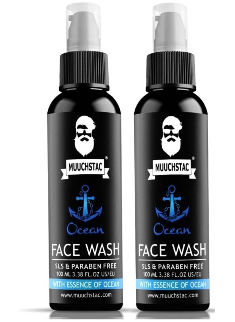 MUUCHSTAC Ocean Face Wash for Men 100 ml Pack of 2  - Image 1