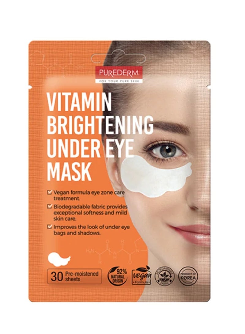 PUREDERM VIT.BRGHT UNDER EYE MASK 30'S