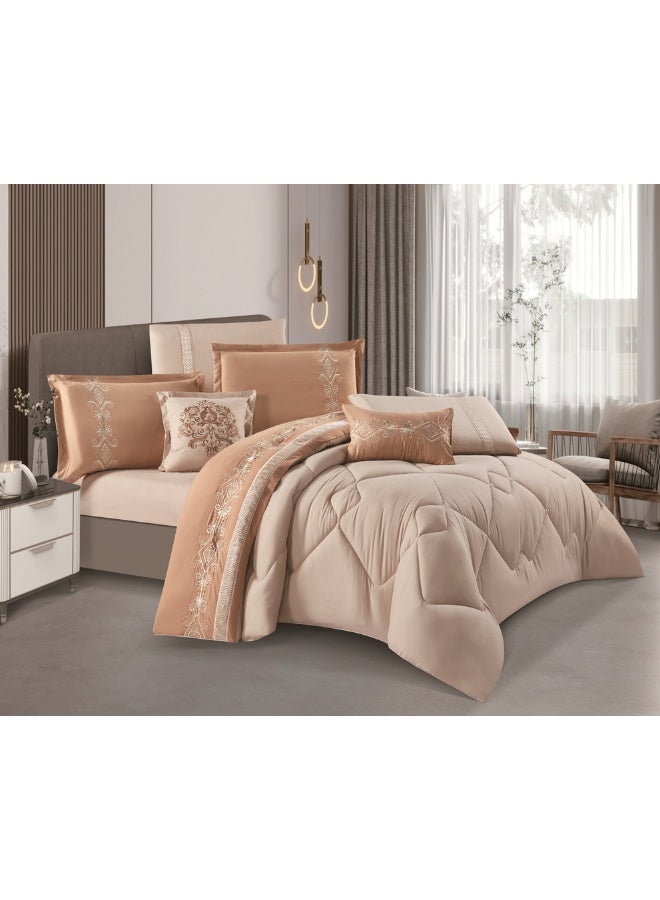 Hours Horse 4-piece single-size comforter set, embroidered with a modern and distinctive pattern  - Image 1