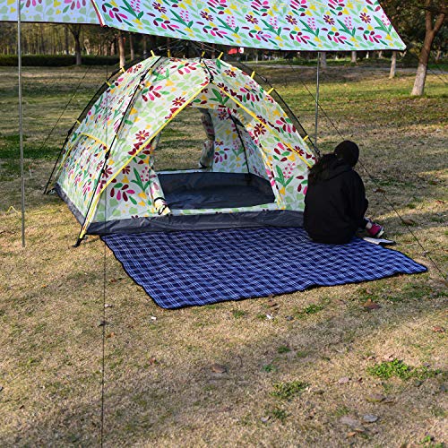 Wind Tour Family Outdoor Waterproof Durable Picnic Blankets with Carry Strap,Foldable 59×70.9 inch Sandproof Beach Mat for Kids Playground Camping Park Hiking Grass Travelling (1, Navy Blue) - Image 5
