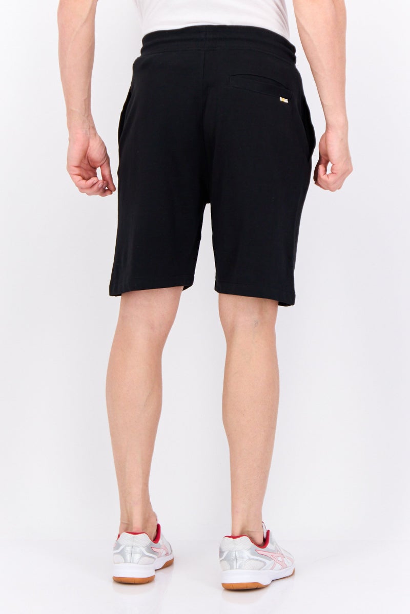 Gazzarrini Men Drawstring Brand Logo Basic Shorts, Black - Image 4