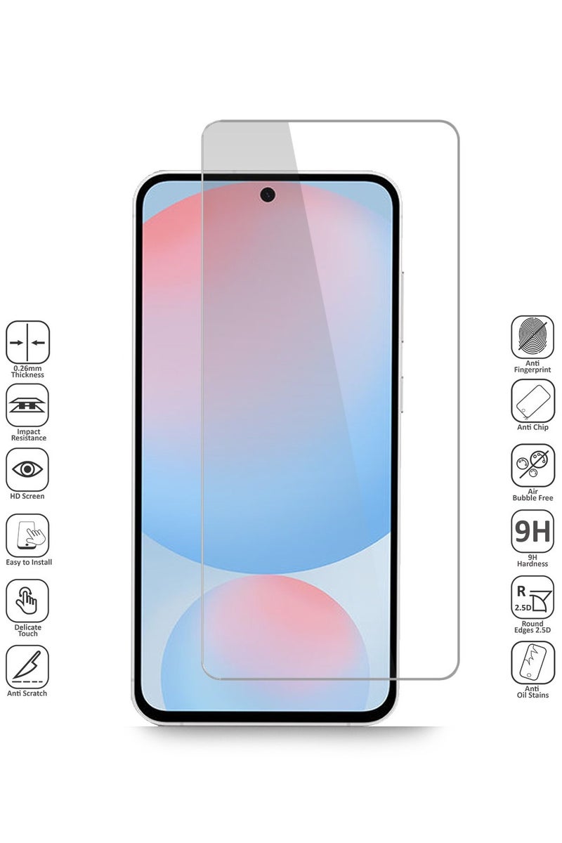 Techie حافظة سامسونج جالاكسي A56 5G وحزمة واقي الشاشة 2 في 1 - حافظة TPU شفافة مع واقي شاشة زجاجي مقسى HD - Image 3