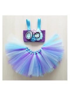 Daddy's Angel Mermaid Tulle Tutu Dress Girls Mermaid Birthday Party Princess Dress Kids Halloween Costume Outfits (2-4 years, Dark purple)  - Image 1