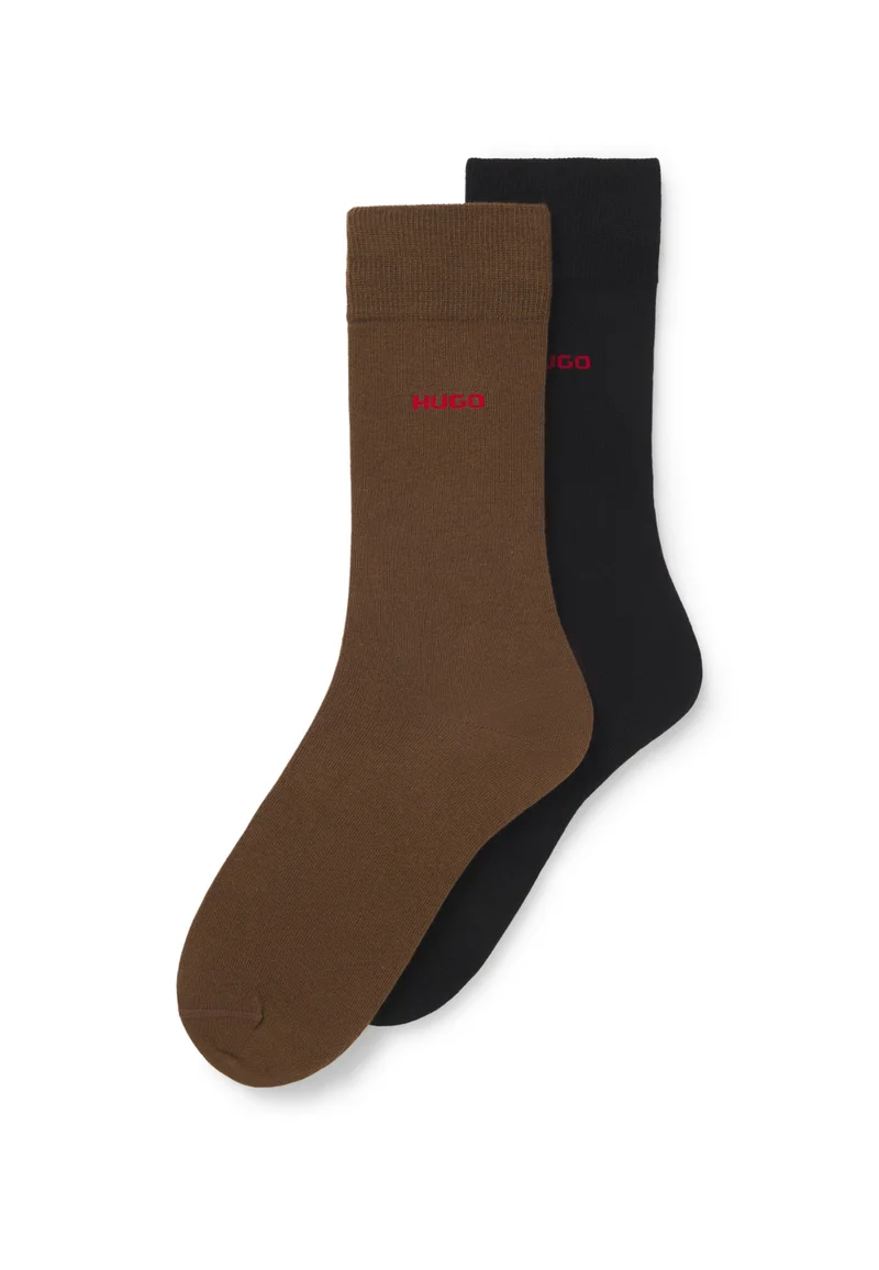 HUGO Two-pack of regular-length socks in stretch fabric