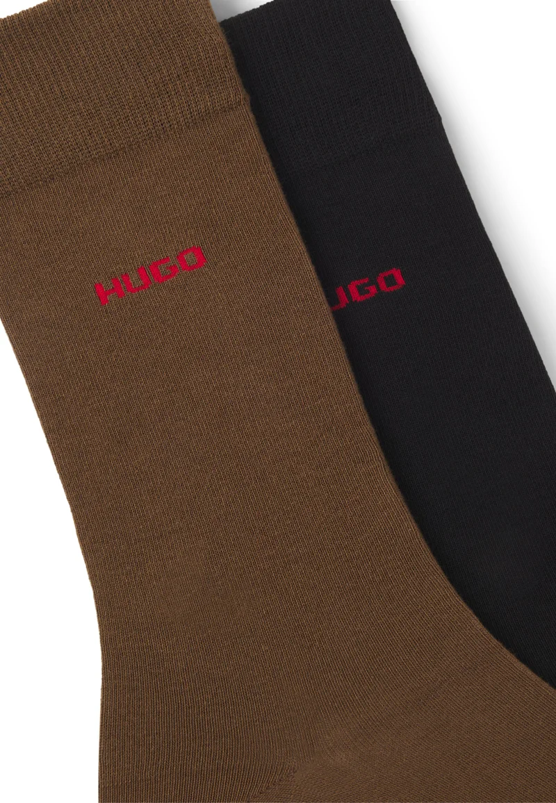 HUGO Two-pack of regular-length socks in stretch fabric