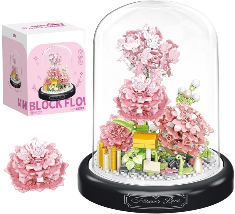 Gardenia Flower Bouquet Building Toy Set 624 Pcs Micro Mini Botanical Building Blocks Kit With Dust Cover Birthday Gifts For Adults And Kids Age 6 Years - Image 1