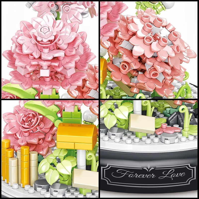 Gardenia Flower Bouquet Building Toy Set 624 Pcs Micro Mini Botanical Building Blocks Kit With Dust Cover Birthday Gifts For Adults And Kids Age 6 Years - Image 5