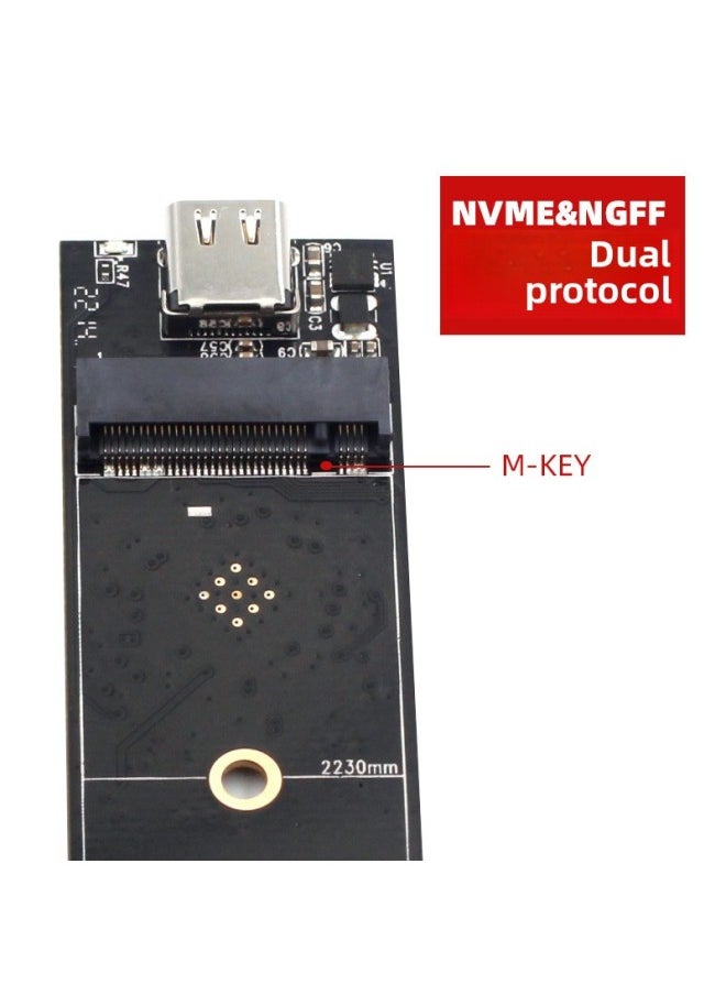 M.2 Hard Disk Box Nvme To Usb3.1typec External Ngff/pcie Universal Sata Solid State Adapter Board-Color:ngff Adapter Board + Data Line  - Image 3