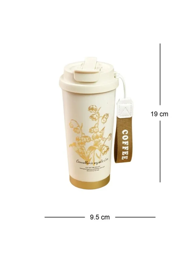 LITTLE SURPRISE BOX Lily Gold Stainless Steel premium Insulated Detox Infuser Bottle with Tea and Fruit Infuser attachment, 520ml
