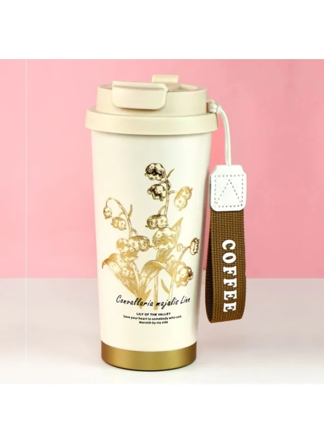 LITTLE SURPRISE BOX Lily Gold Stainless Steel premium Insulated Detox Infuser Bottle with Tea and Fruit Infuser attachment, 520ml