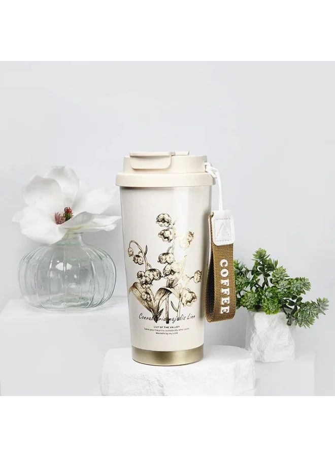 LITTLE SURPRISE BOX Lily Gold Stainless Steel premium Insulated Detox Infuser Bottle with Tea and Fruit Infuser attachment, 520ml