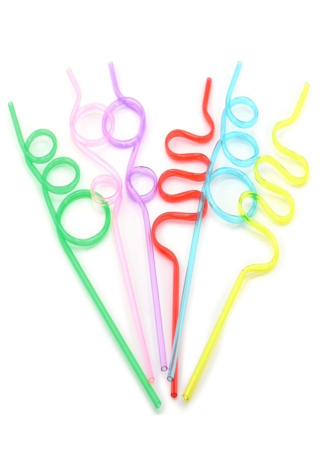 Homeford Neon Colored Plastic Crazy Straws, Assorted Colors, 6-Piece - Image 2