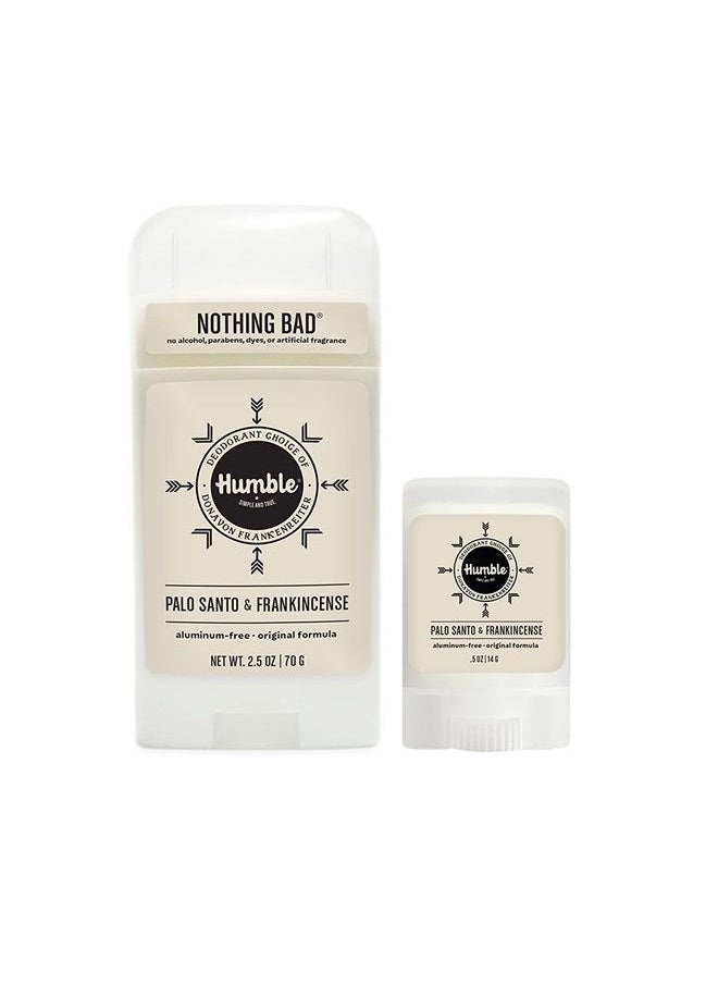 HUMBLE SIMPLE AND TRUE. - Humble Brands All Natural Aluminum Free Deodorant Stick for Women and Men, Lasts All Day, Safe, and Certified Cruelty Free Bundle with Full and Travel Size, Palo Santo and Frankincense - Image 1