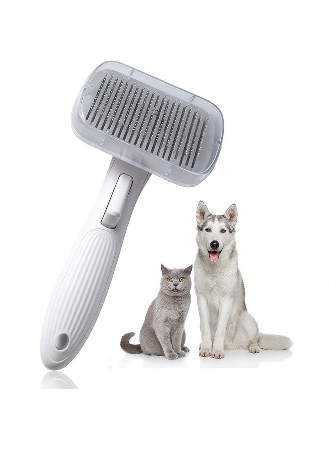 Self Cleaning Slicker Brush - Pet Grooming Shedding Brush For Long Or Short Haired Dogs Cats, Pet Deshedding Tool Remove Undercoat Mats Tangled Hair And Loose Fur - Image 1