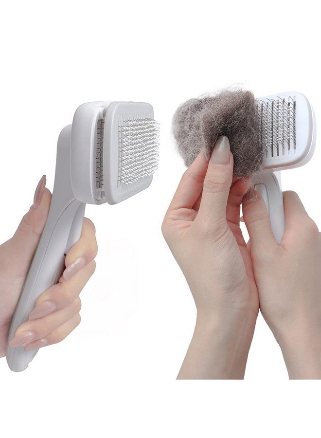 Self Cleaning Slicker Brush - Pet Grooming Shedding Brush For Long Or Short Haired Dogs Cats, Pet Deshedding Tool Remove Undercoat Mats Tangled Hair And Loose Fur - Image 5