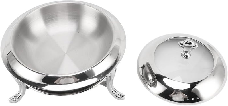 مجموعة طبق تدفئة متنقل من الفولاذ المقاوم للصدأ مقاس 24 سم لحفلات الزفاف - Image 3