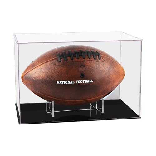 Evron Clear Football Display Case,Memorabilia Display Box Cases for Football or Memorial Sports Gloves,with Steel Brackets Hanger & Removable Interior Football Display Stand(11.8x7.9x7.9 inch; 30x20x20 cm) - Image 1