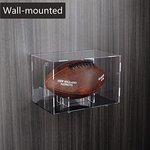 Evron Clear Football Display Case,Memorabilia Display Box Cases for Football or Memorial Sports Gloves,with Steel Brackets Hanger & Removable Interior Football Display Stand(11.8x7.9x7.9 inch; 30x20x20 cm) - Image 5