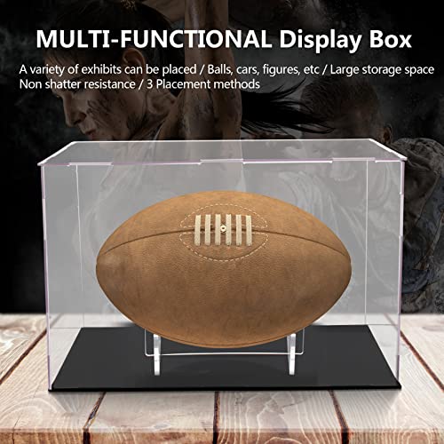 Evron Clear Football Display Case,Memorabilia Display Box Cases for Football or Memorial Sports Gloves,with Steel Brackets Hanger & Removable Interior Football Display Stand(11.8x7.9x7.9 inch; 30x20x20 cm) - Image 2